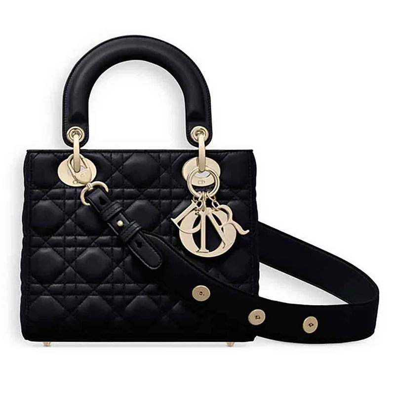 Dior My Lady Dior Bag in Cannage Lambskin in Black