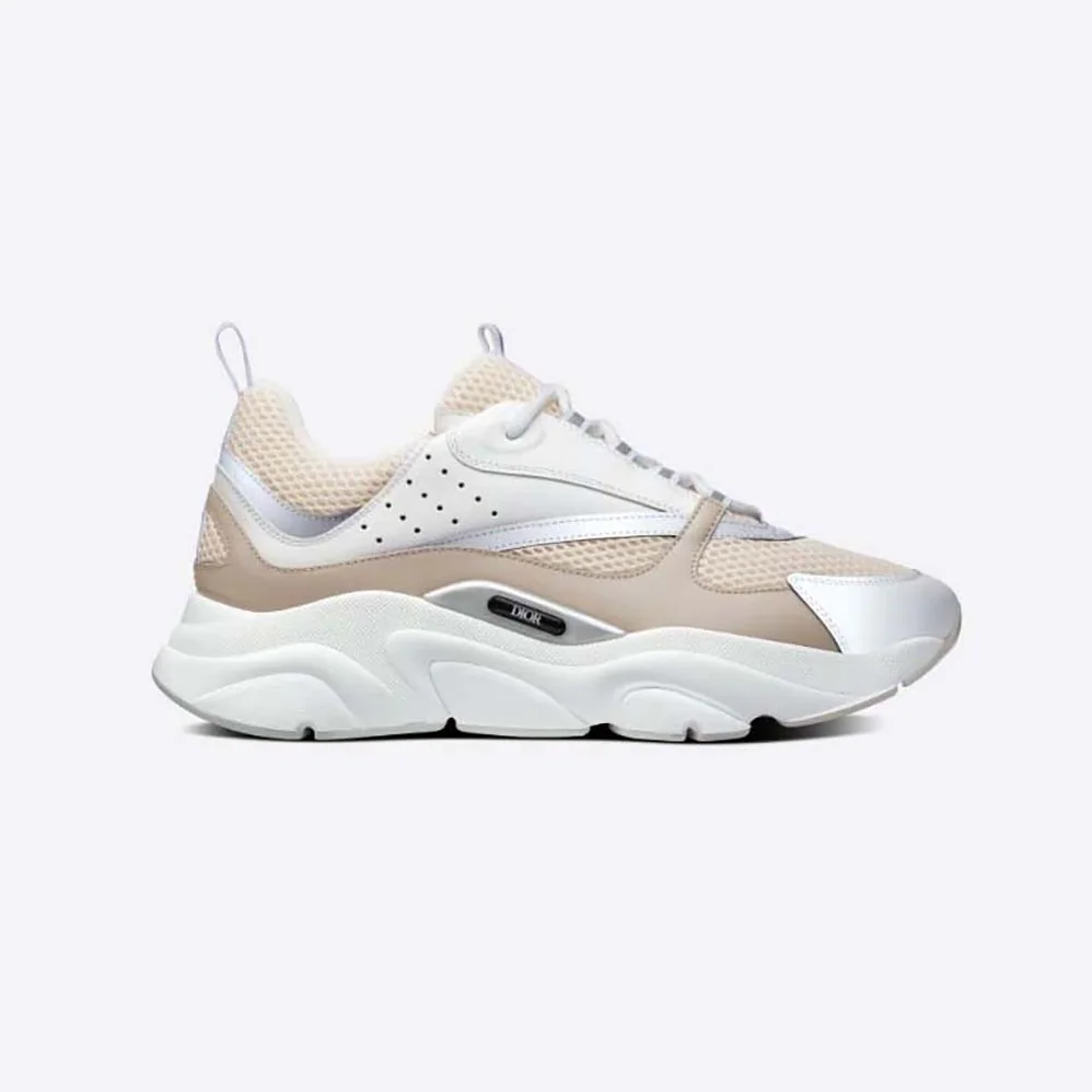 Dior B22 Sneaker Cream Technical Mesh with Beige and White Smooth Calfskin for Men Dior B22 Sneaker Cream Technical Mesh with Beige and White Smooth Calfskin for Men