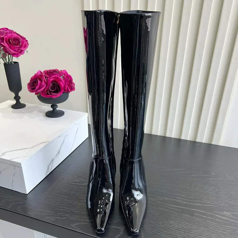 Saint Laurent YSL Francoise Boots In Smooth Leather Black for Women