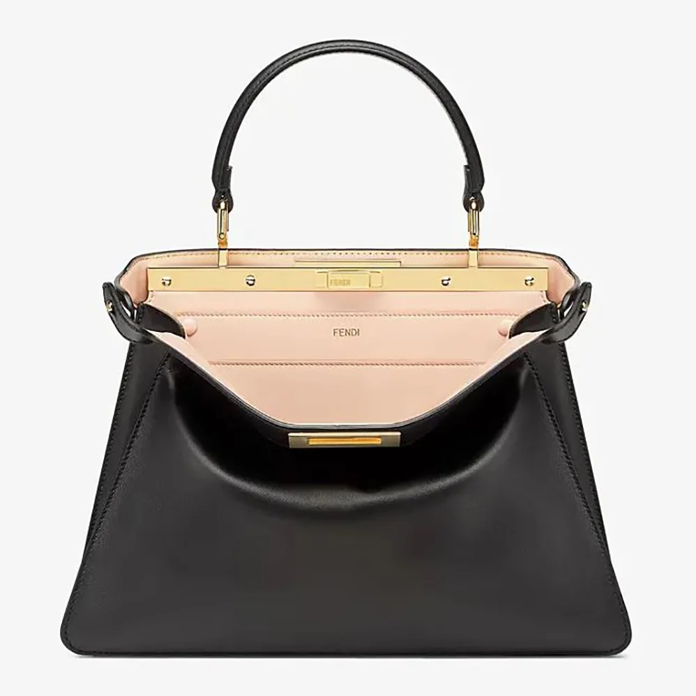 Fendi Peekaboo Iseeu Medium Leather Bag for Women in Black Fendi Peekaboo Iseeu Medium Leather Bag for Women in Black