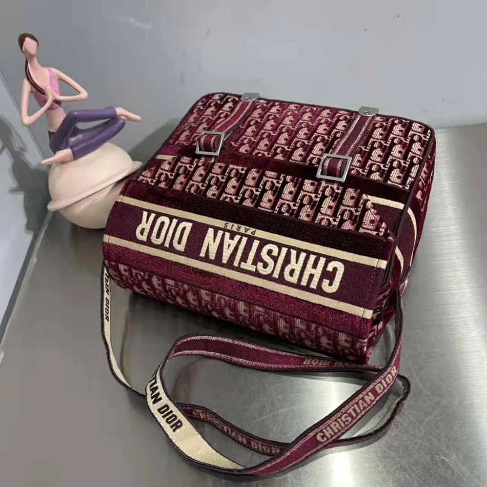 Dior Diorcamp Bag Dior Oblique Embroidery for Men in Maroon Dior Diorcamp Bag Dior Oblique Embroidery for Men in Maroon