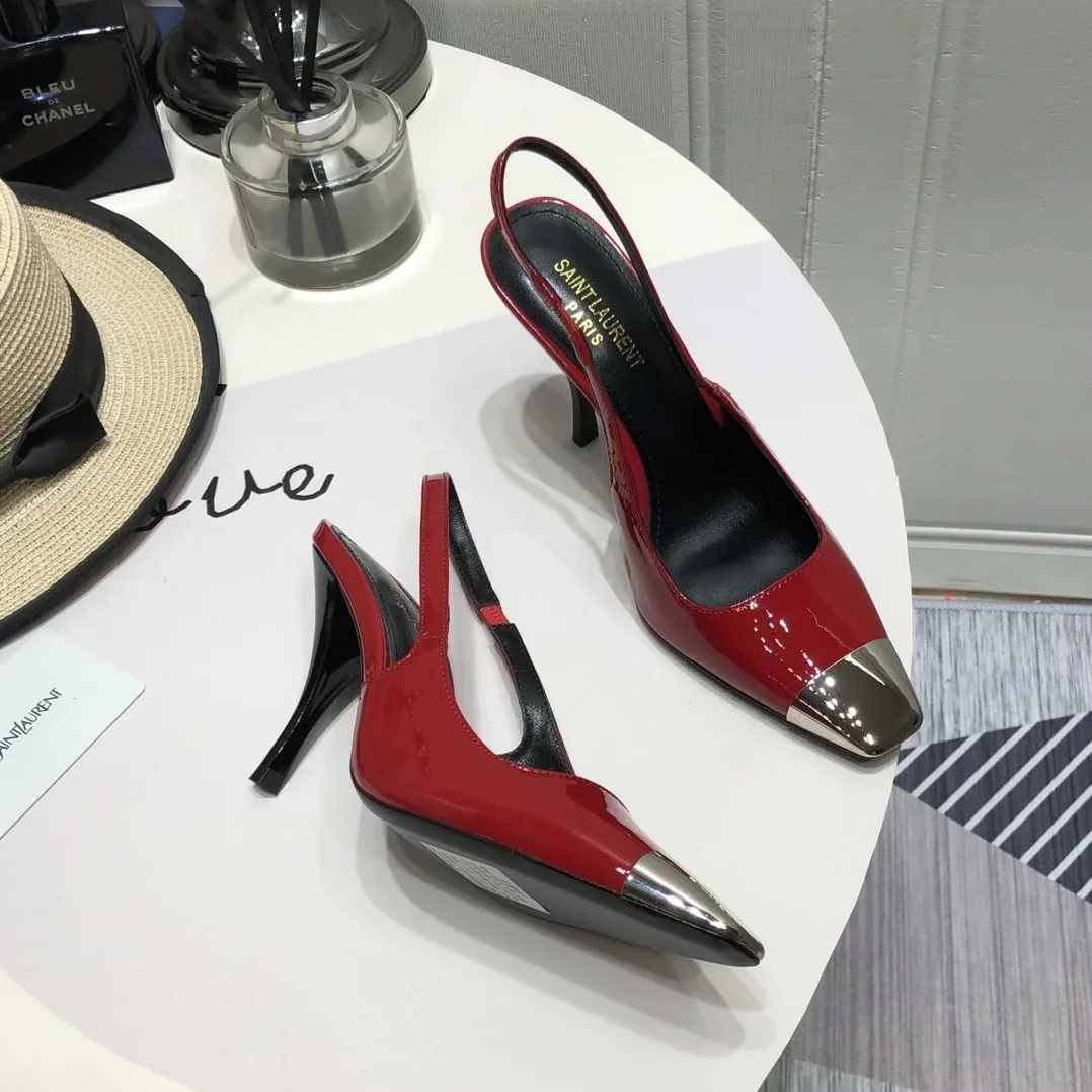 Saint Laurent Blade Slingback Pumps Red YSL