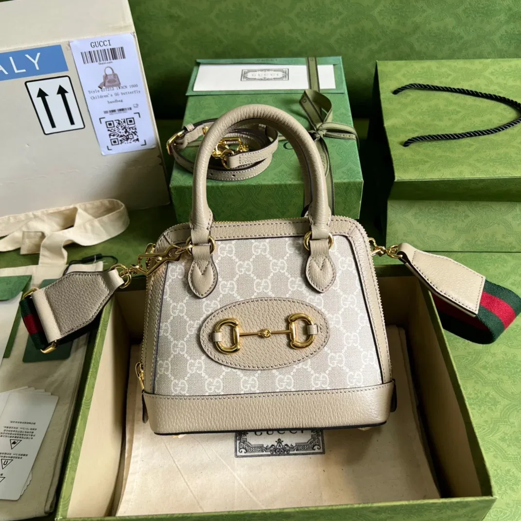 Gucci Horsebit 1955 GG Mini Bag Beige
