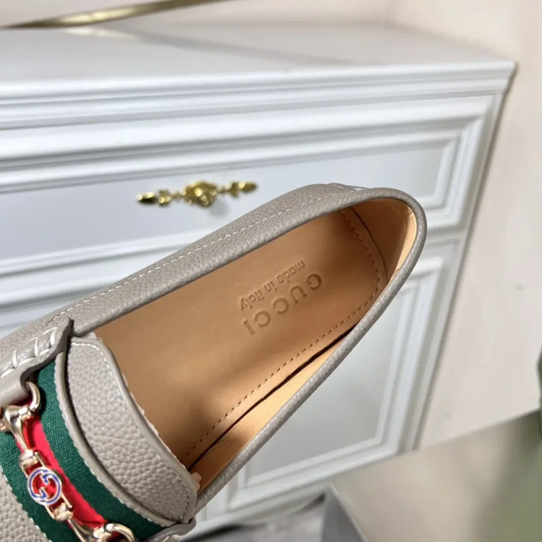 Gucci Loafers With Web Details Gray for Men Gucci Loafers With Web Details Gray for Men