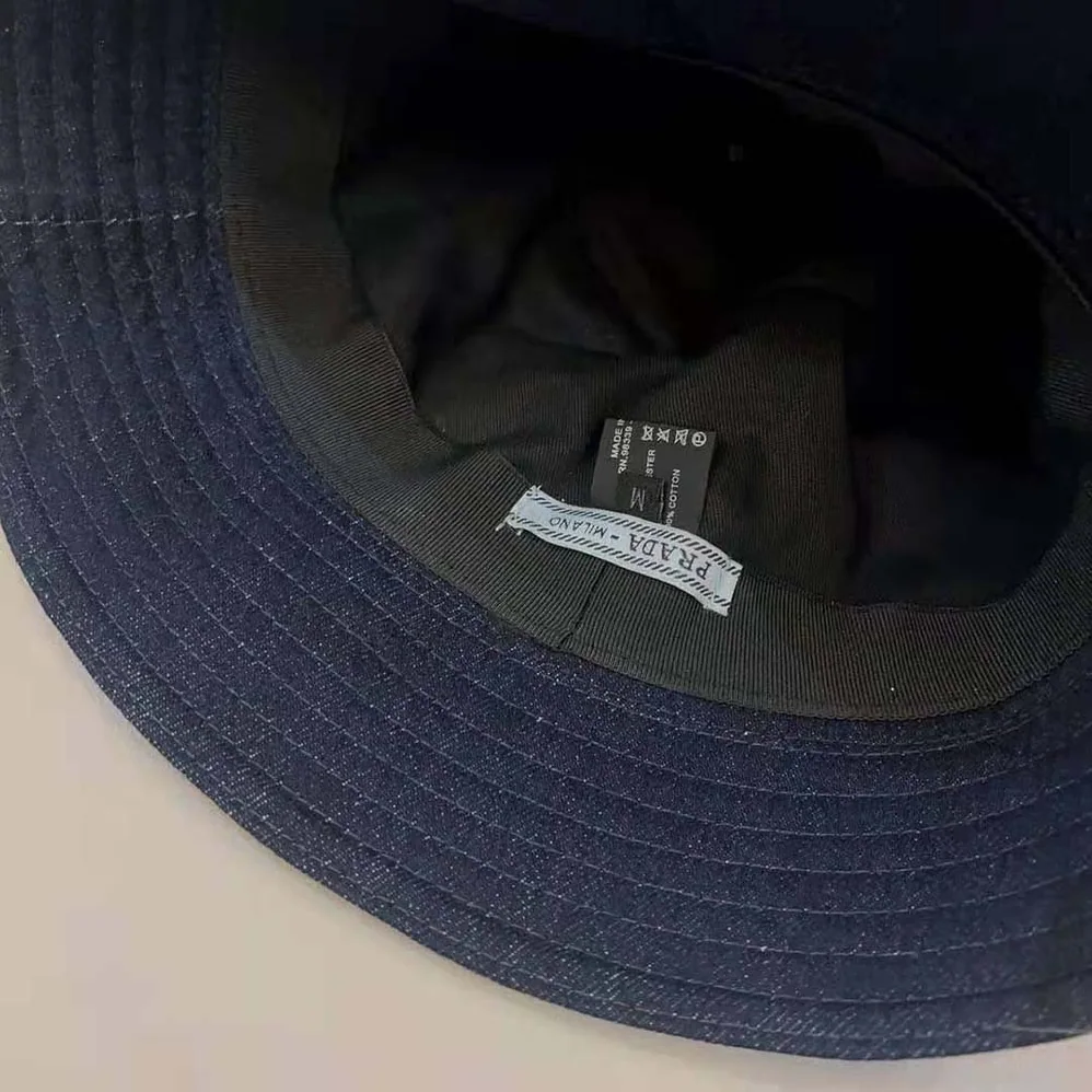 Prada Denim Bucket Hat for Women in Navy Prada Denim Bucket Hat for Women in Navy