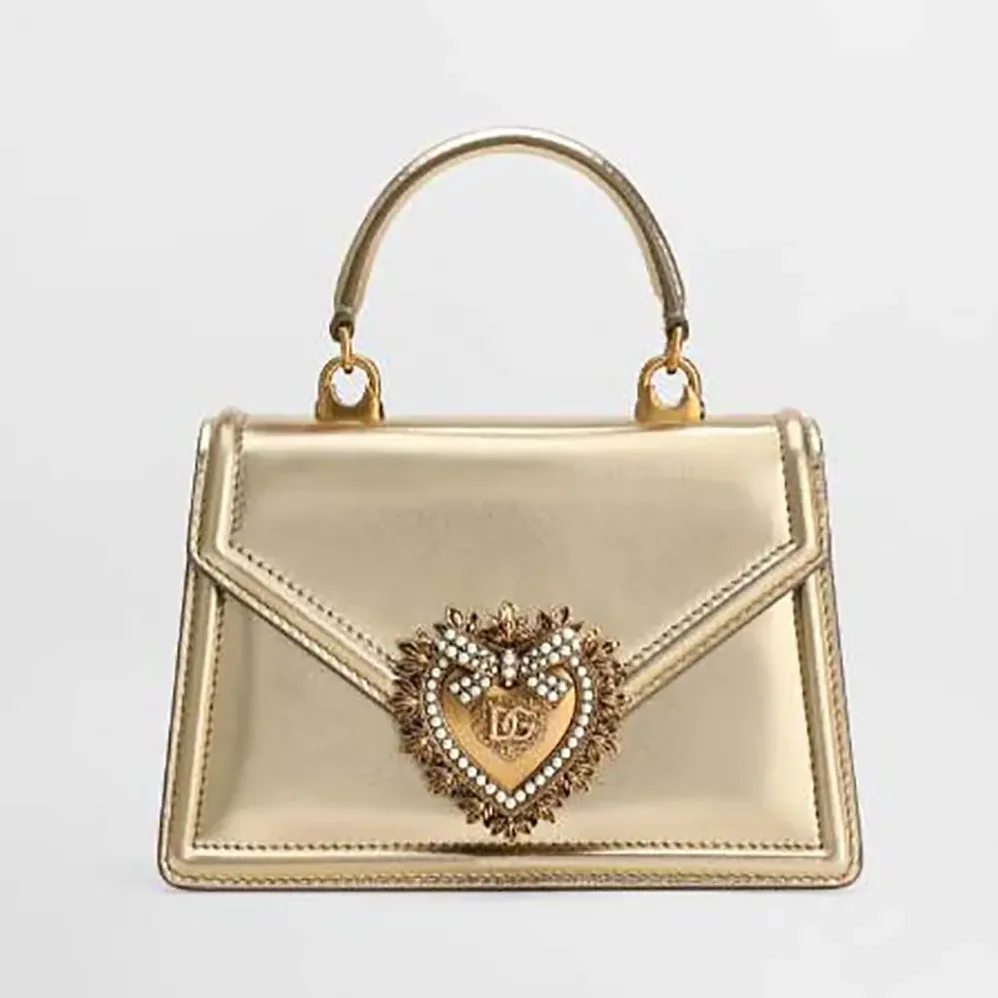 Dolce Gabbana D&G Medium Devotion Bag in Mordore Nappa Leather for Women in Gold