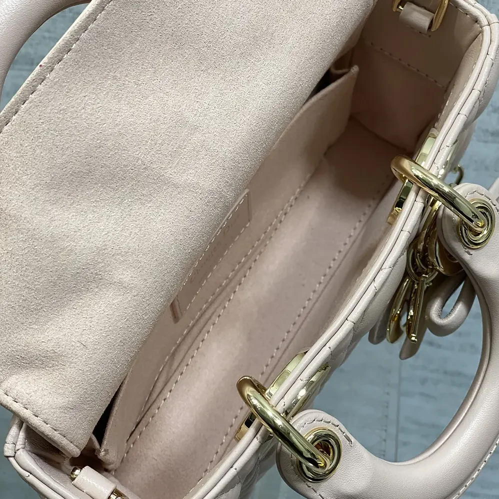 Dior Mini Lady D-Joy Bag Rose Soupir Cannage Lambskin for Women