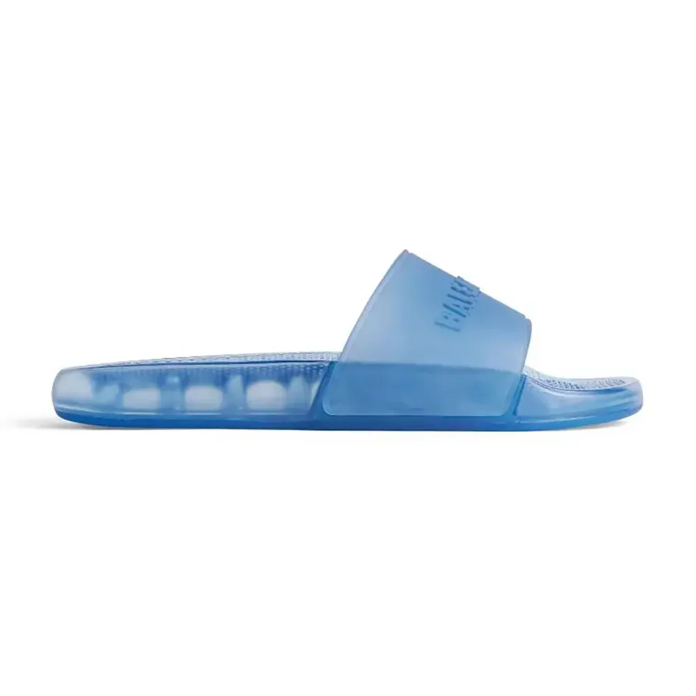 Balenciaga Pool Transparent Slide Sandal in Blue Rubber for Unisex