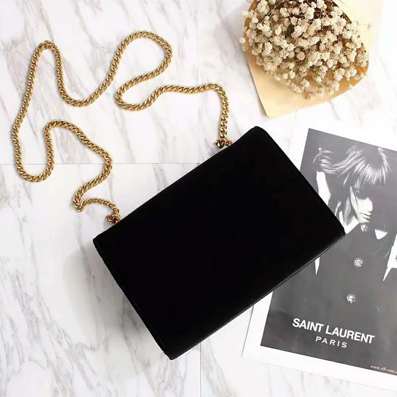 Saint Laurent YSL Kate Small with Tassel Velvet for Women in Black Saint Laurent YSL Kate Small with Tassel Velvet for Women in Black
