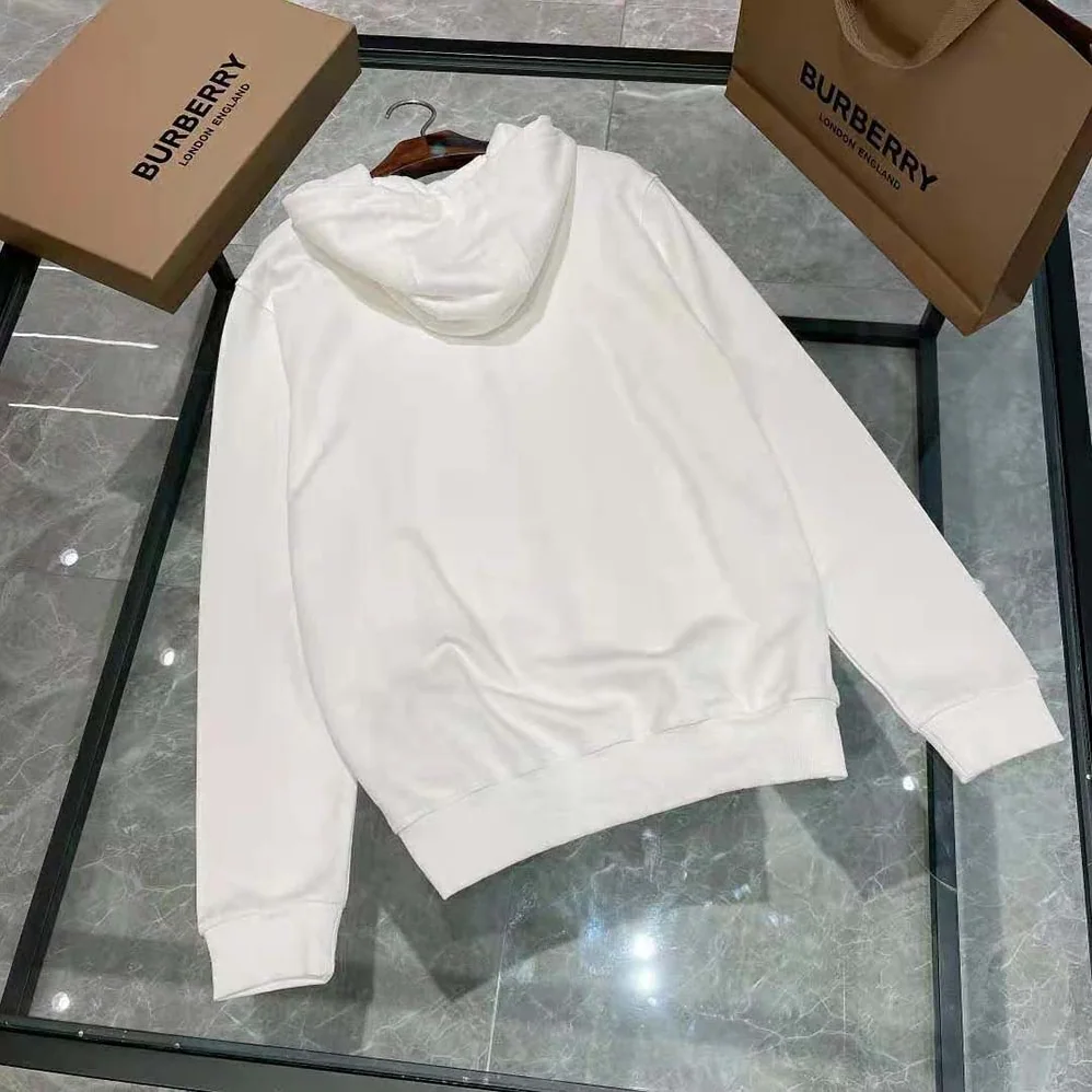 Burberry Heart Motif Cotton Hooded Top for Women in White