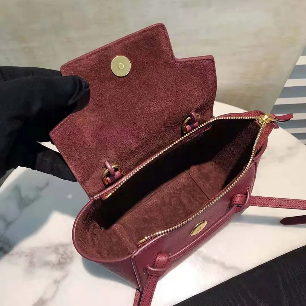 Celine Pico Belt Bag in Grained Calfskin for Women in Maroon