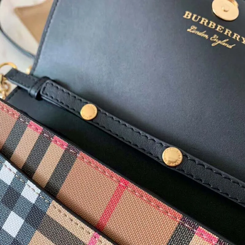 Burberry Vintage Check and Leather Wallet with Chain for Women Burberry Vintage Check and Leather Wallet with Chain for Women