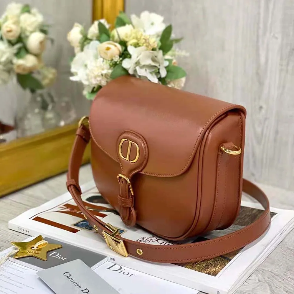 Dior Medium Dior Bobby Bag Dark Tan Box Calfskin for Women