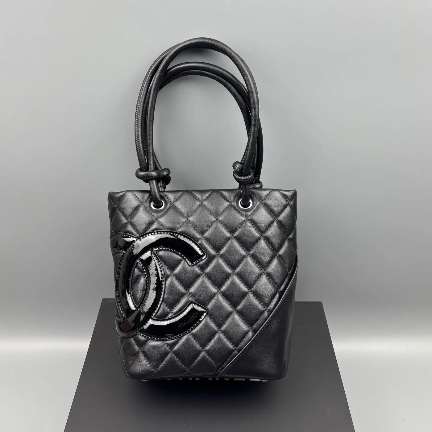 Chanel Cambon Ligne Small Bucket Bag in Black Silver Hardware
