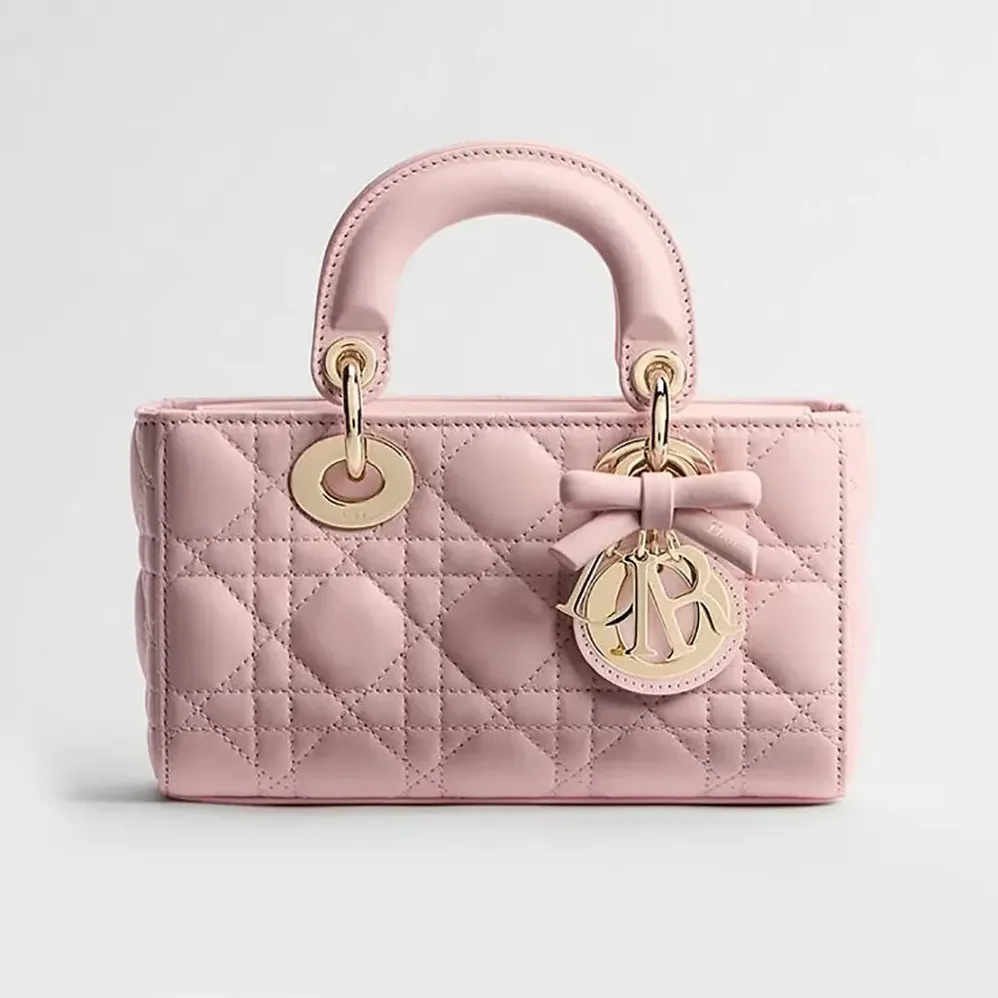 Dior Mini Lady D-Joy Bag Rose Soupir Cannage Lambskin for Women