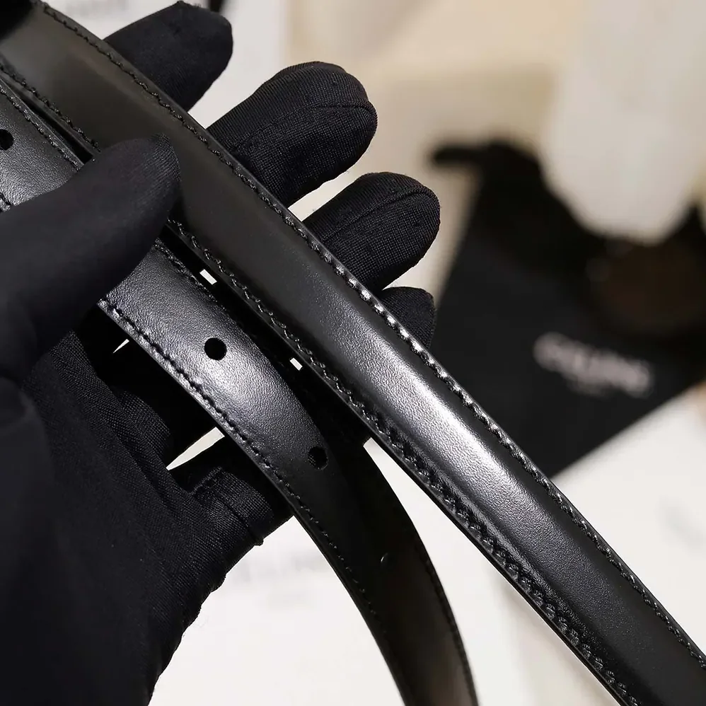 Celine Bc-25 18mm Belt In Taurillon Leather for Women in Black Celine Bc-25 18mm Belt In Taurillon Leather for Women in Black