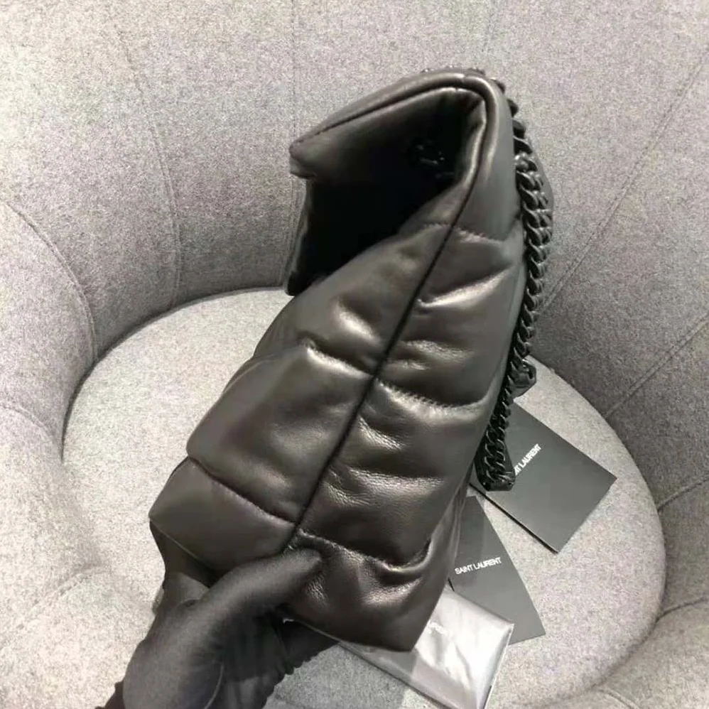 Saint Laurent YSL Puffer Medium Bag in Quilted Lambskin for Women in Black
