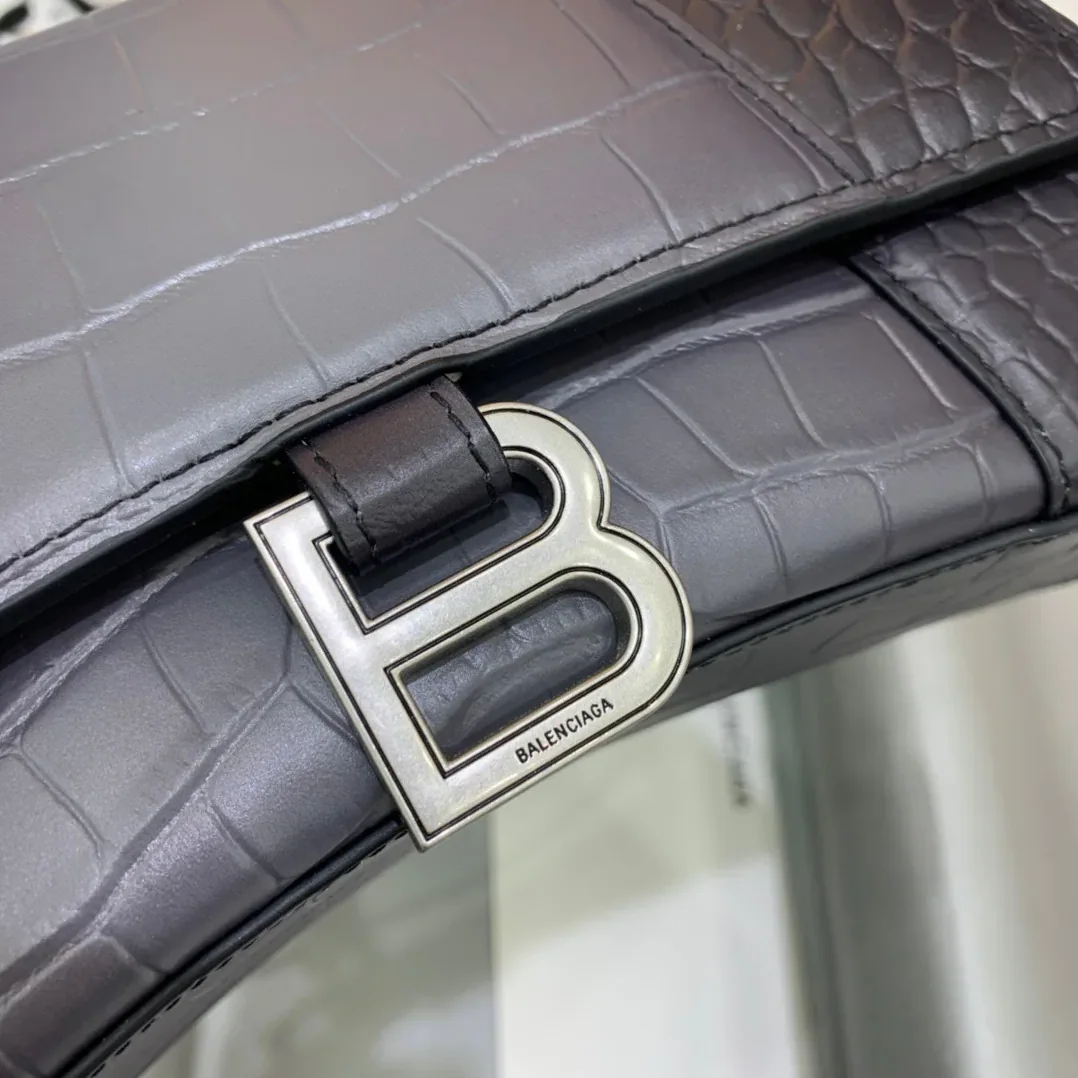 Balenciaga Hourglass Small Handbag In Dark Grey