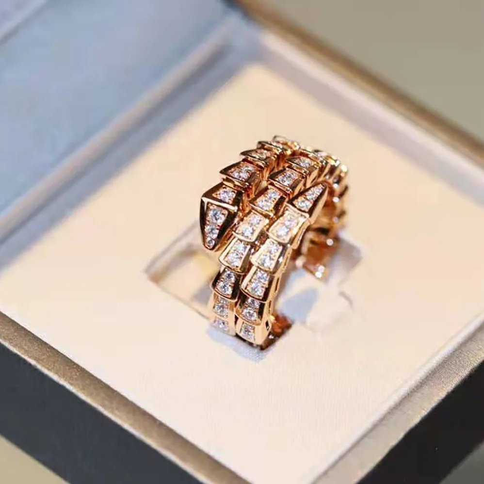 Bvlgari Serpenti Viper Two-coil 18 KT Rose Gold Ring for Women
