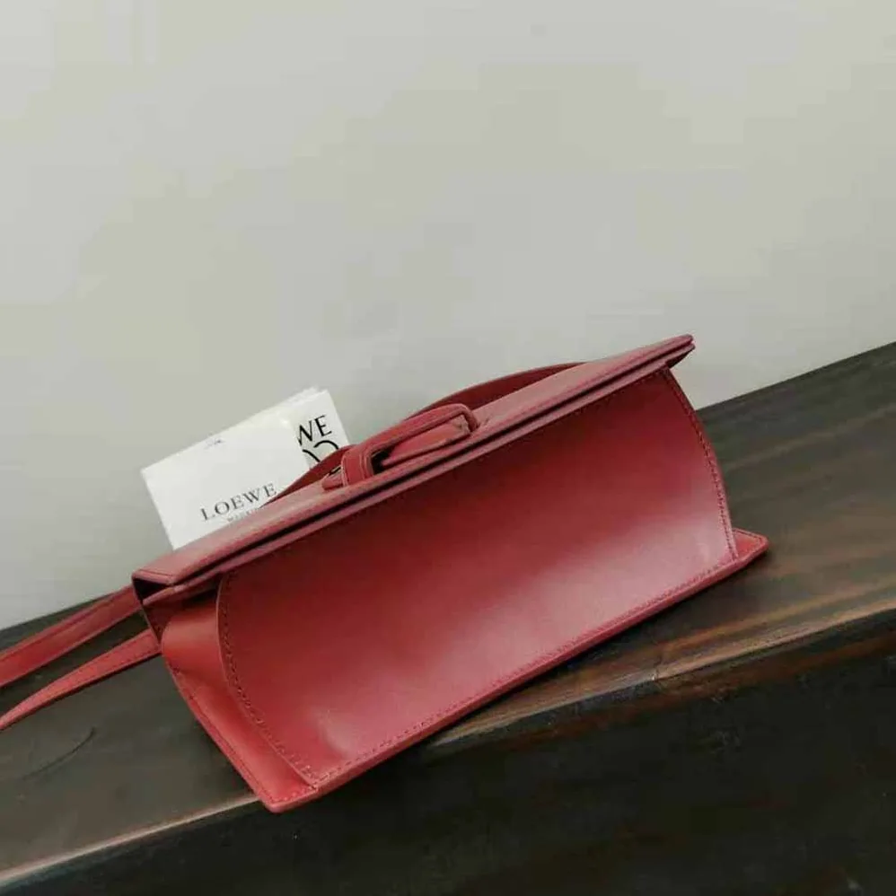 Loewe Barcelona Bag in Silk Calfskin for Women in Maroon Loewe Barcelona Bag in Silk Calfskin for Women in Maroon