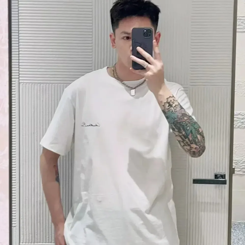 Dior Handwritten Christian Dior T-Shirt Relaxed Fit White Cotton Jersey for Men Dior Handwritten Christian Dior T-Shirt Relaxed Fit White Cotton Jersey for Men