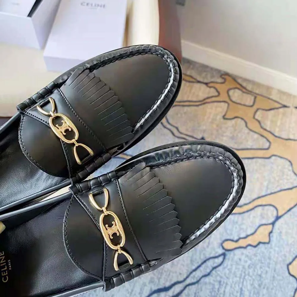 Celine Luco Maillon Triomphe Loafer in Polished Calfskin for Women