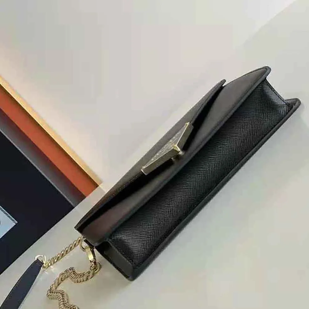 Prada Saffiano Leather Shoulder Bag for Women in Black Prada Saffiano Leather Shoulder Bag for Women in Black
