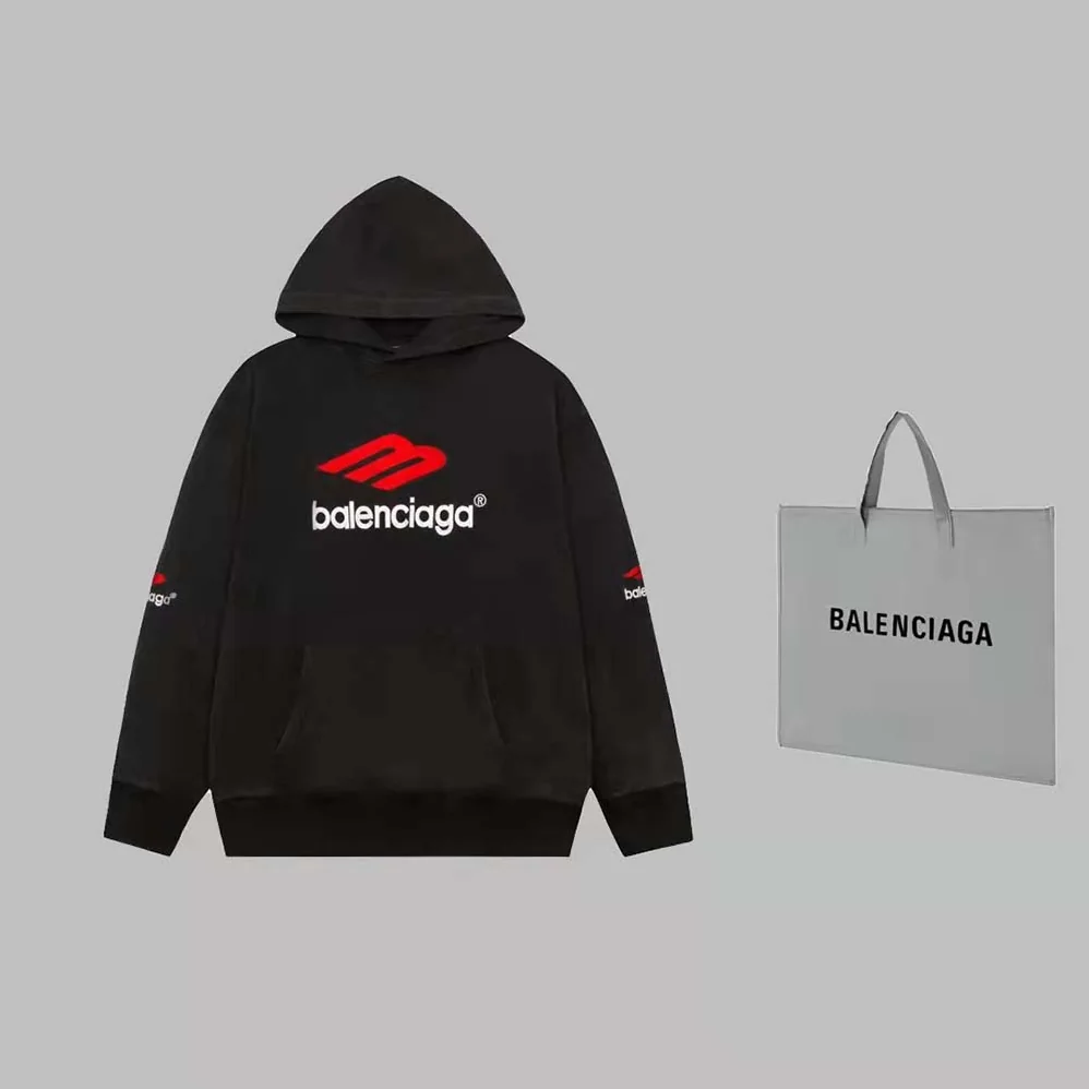 Balenciaga 3B Sports Icon Hoodie Oversized in Black for Women