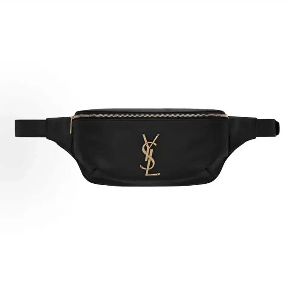 Saint Laurent YSL Cassandre Classic Belt Bag in Shiny Leather for Unisex in Black
