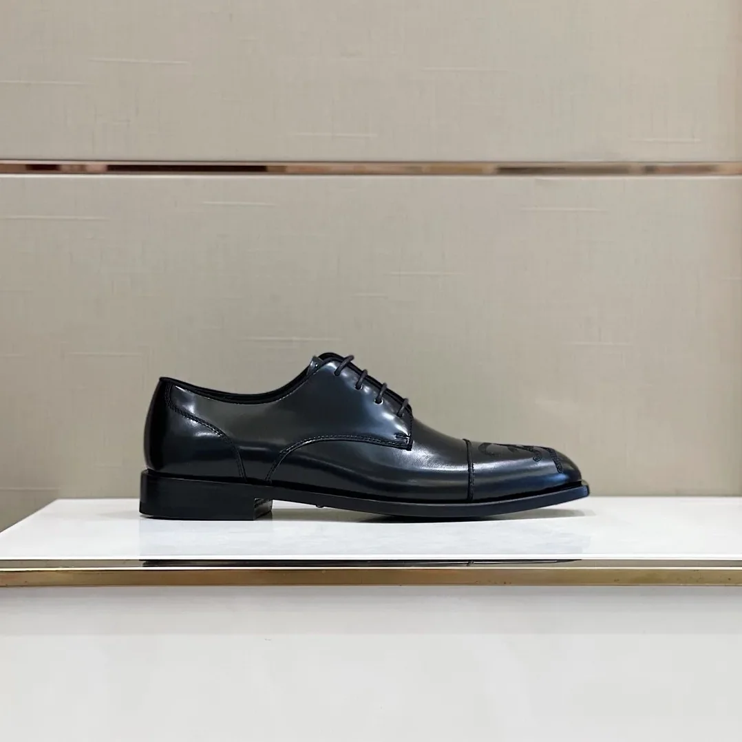 Fendi FF Cap Toe Lace Ups Black Fendi FF Cap Toe Lace Ups Black