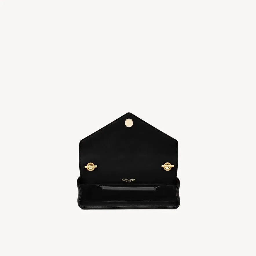 Saint Laurent Loulou Mini Shoulder Bag in Black Gold Hardware