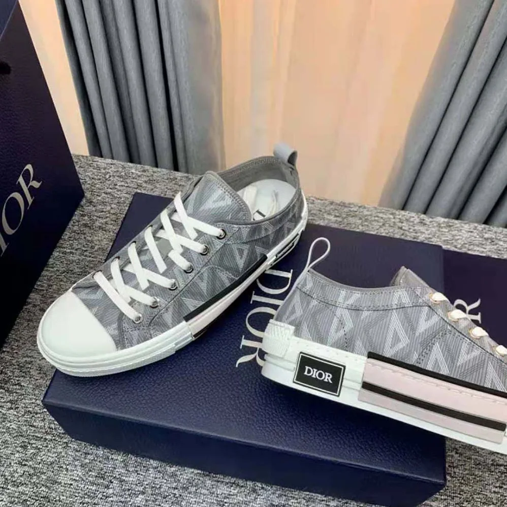 Dior B23 Low-Top Sneaker Dior Gray CD Diamond Canvas for Unisex Dior B23 Low-Top Sneaker Dior Gray CD Diamond Canvas for Unisex