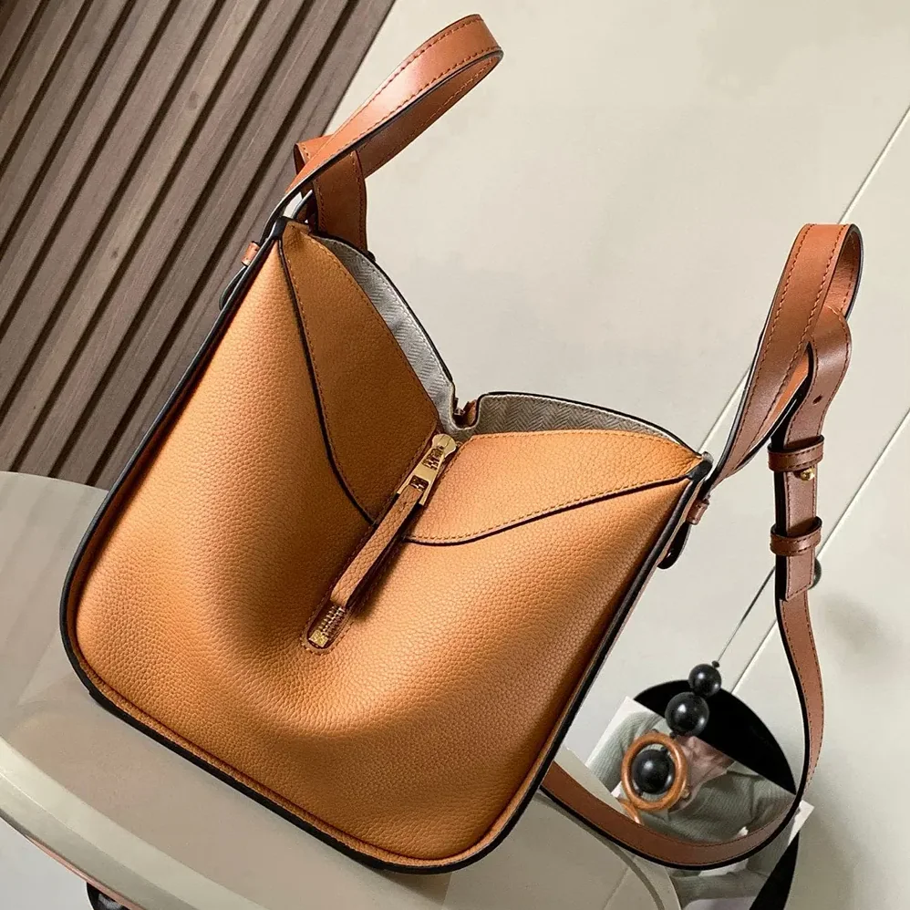 Loewe Compact Hammock Bag in Soft Grained Calfskin for Unisex in Brown Loewe Compact Hammock Bag in Soft Grained Calfskin for Unisex in Brown