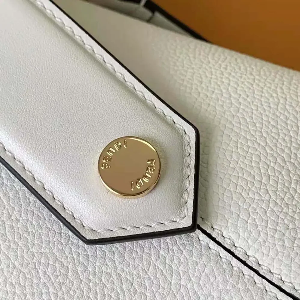 Fendi Boston 365 Lce White Leather Bag for Women Fendi Boston 365 Lce White Leather Bag for Women
