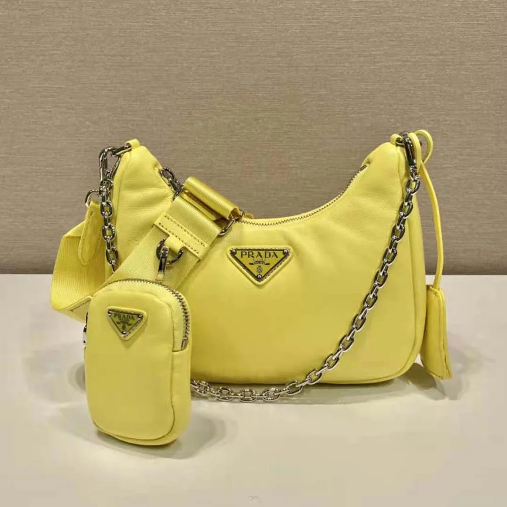Prada Padded Nappa-Leather Prada Re-Edition 2005 Shoulder Bag for Women in Yellow