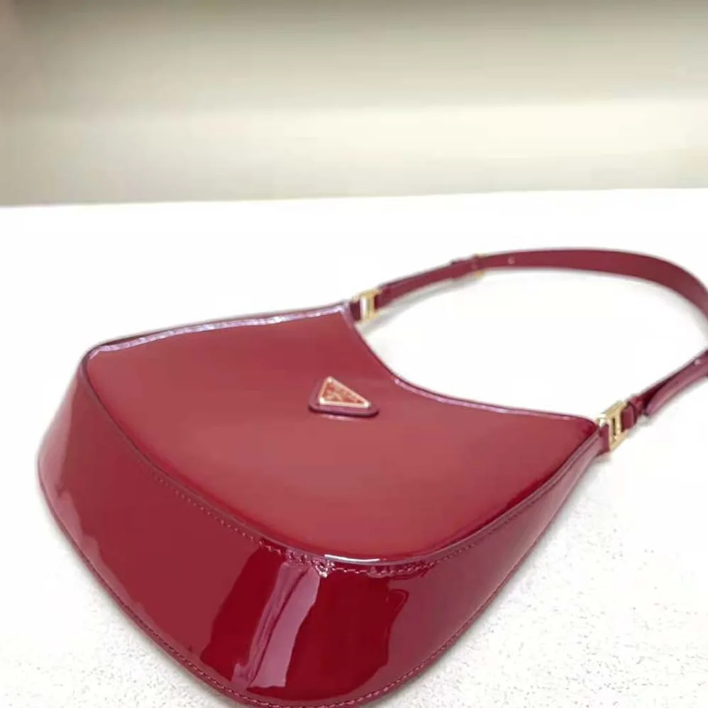Prada Cleo Patent Leather Bag for Women in Red