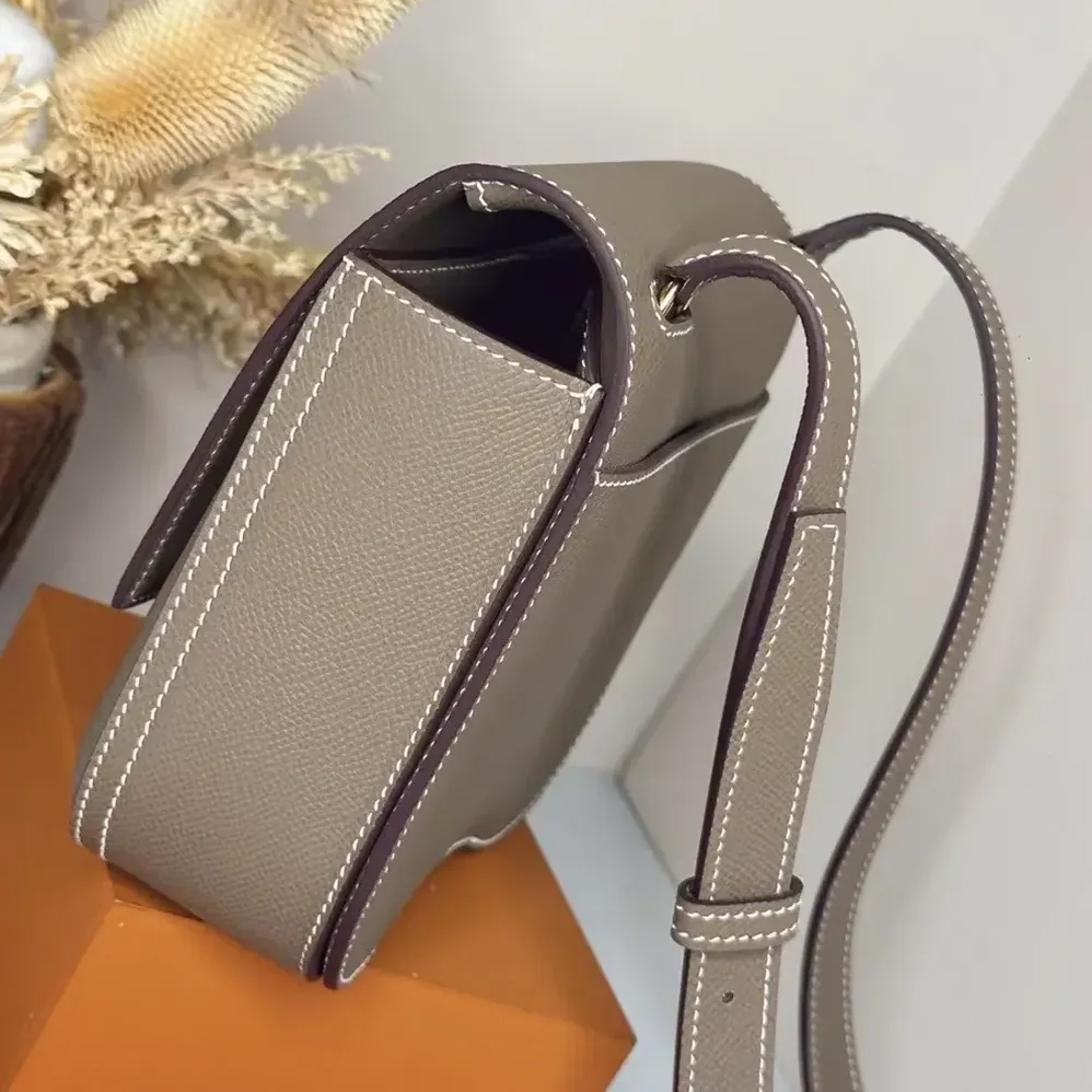 Hermes Della Cavalleria Mini Bag Epsom Leather for Women in Grey/Gold