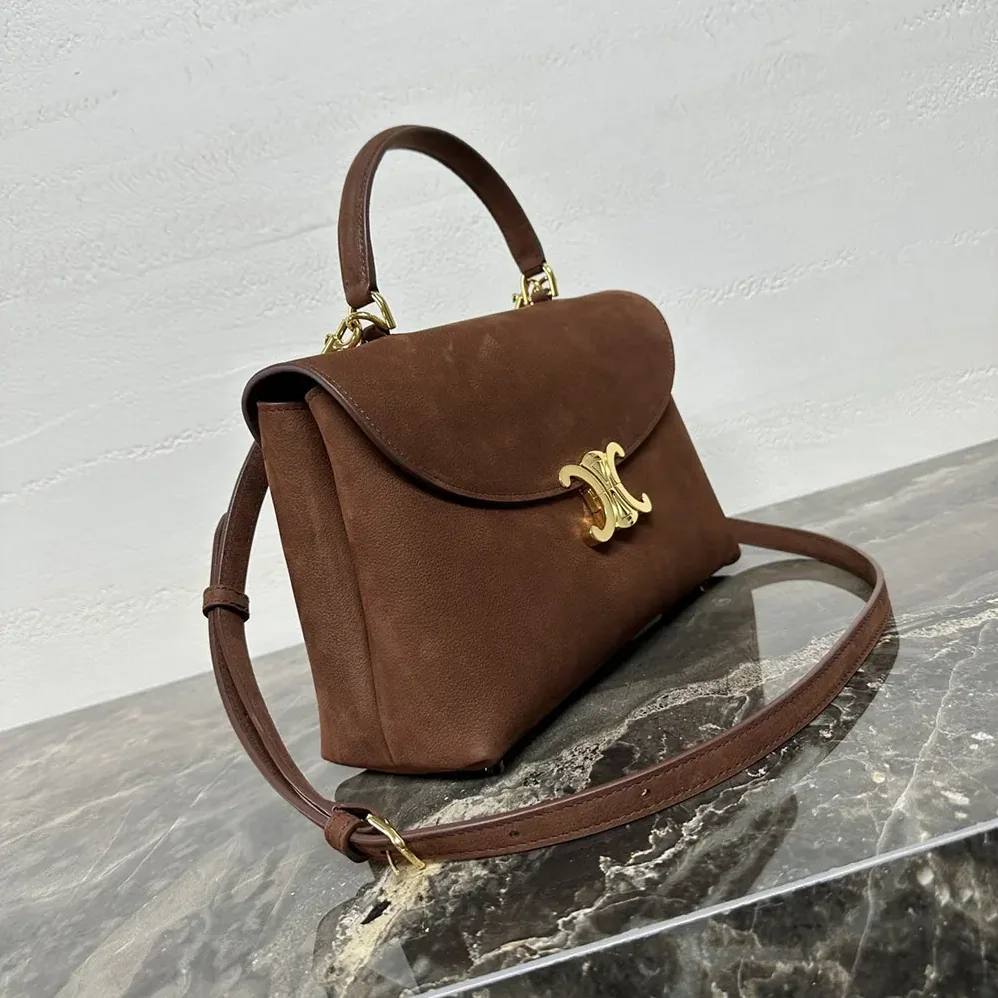 Celine Medium Nino Bag In Nubuck Calfskin for Women in Brown Celine Medium Nino Bag In Nubuck Calfskin for Women in Brown
