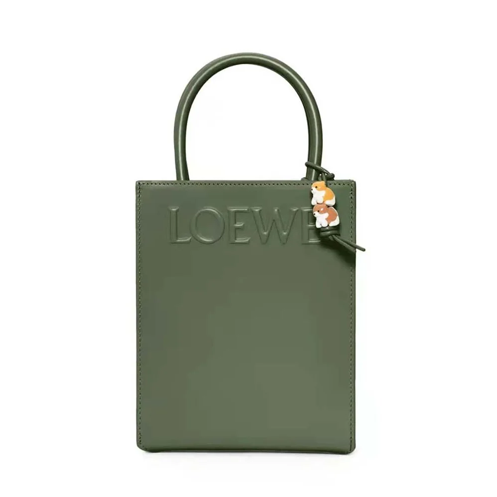Loewe Standard A5 Tote in Sleek Calfskin for Women in Green Loewe Standard A5 Tote in Sleek Calfskin for Women in Green