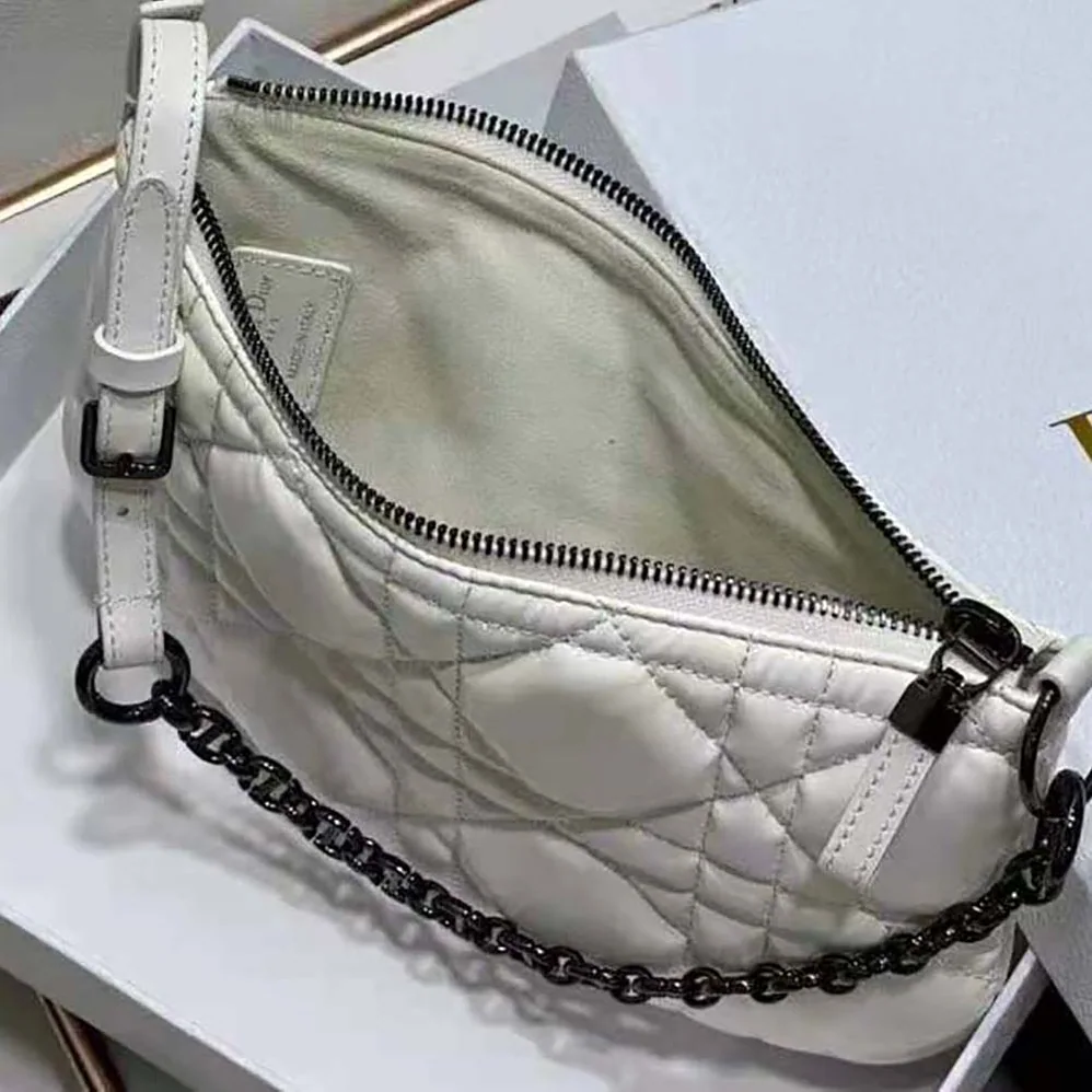 Dior Mini Dior Caro Tulip Bag Latte Quilted Macrocannage Calfskin for Women Dior Mini Dior Caro Tulip Bag Latte Quilted Macrocannage Calfskin for Women
