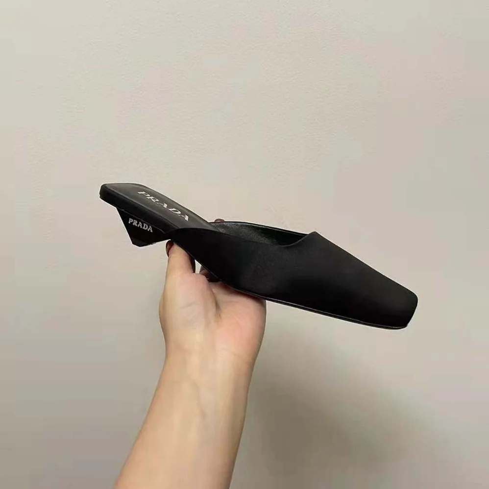 Prada Satin Mules for Women in Black