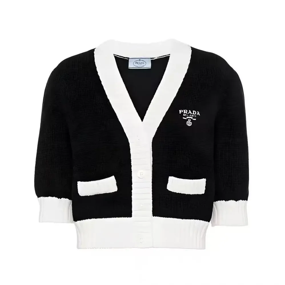 Prada Cashmere and Silk Cardigan for Women in Black Prada Cashmere and Silk Cardigan for Women in Black