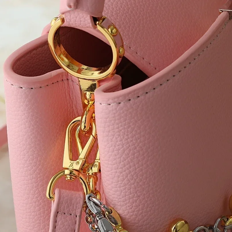 Louis Vuitton Capucines BB Top Handle Bag / Jasmine Pink Silver/ Gold Hardware
