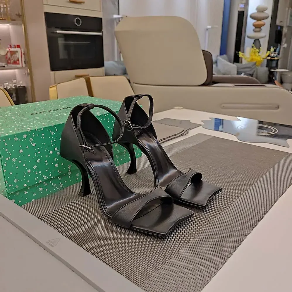 Balenciaga Hourglass 100mm Sandal in Black for Women Balenciaga Hourglass 100mm Sandal in Black for Women