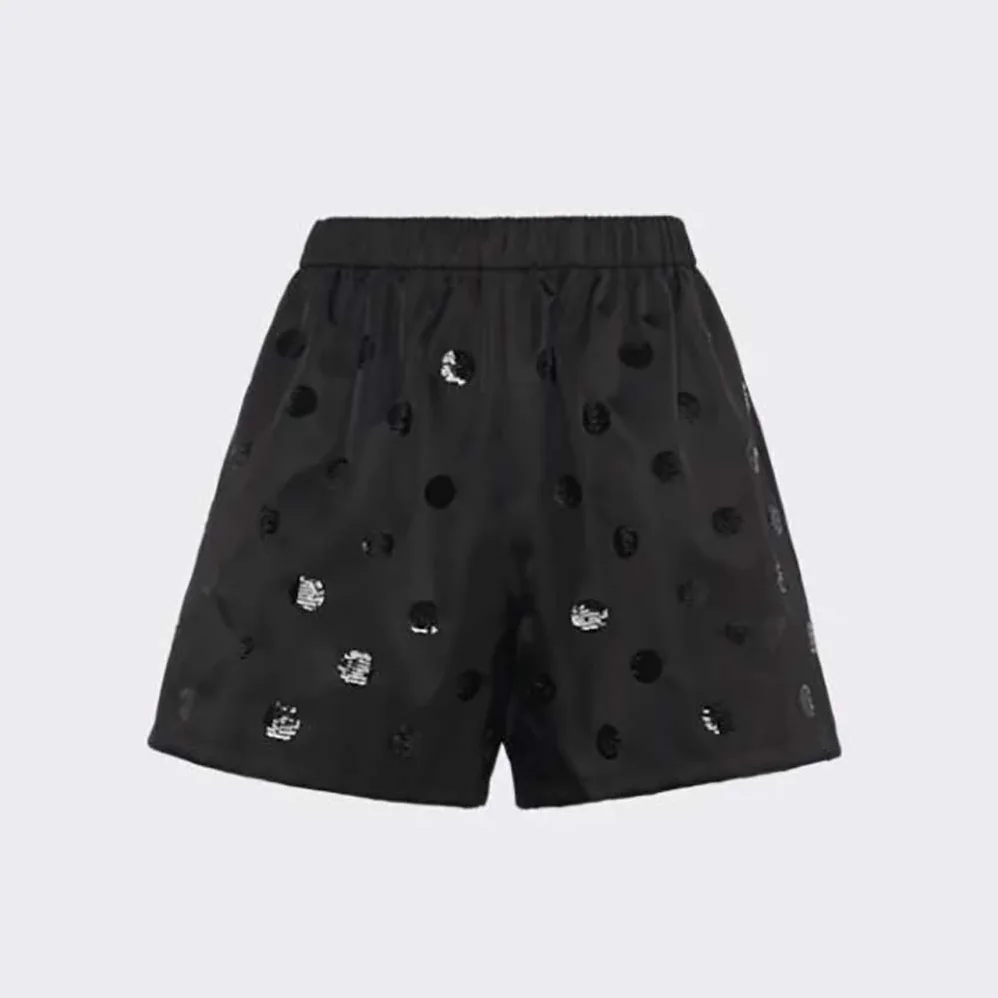 Prada Re-Nylon Sequin Shorts for Women in Black