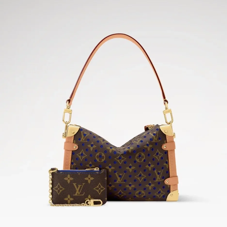 Louis Vuitton Side Trunk MM Shoulder Bag / Neon Wave Blue Gold Hardware