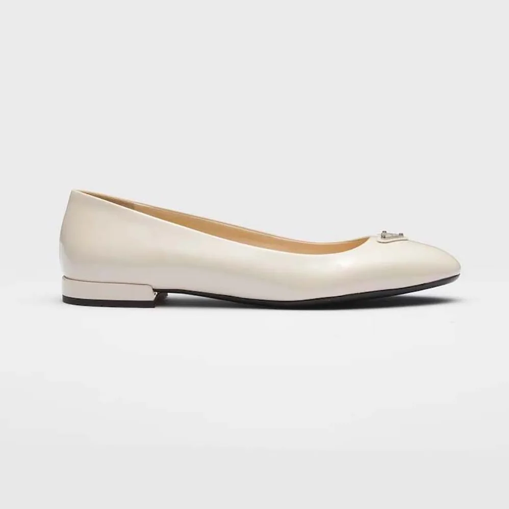 Prada Patent Leather Ballerinas for Women in White