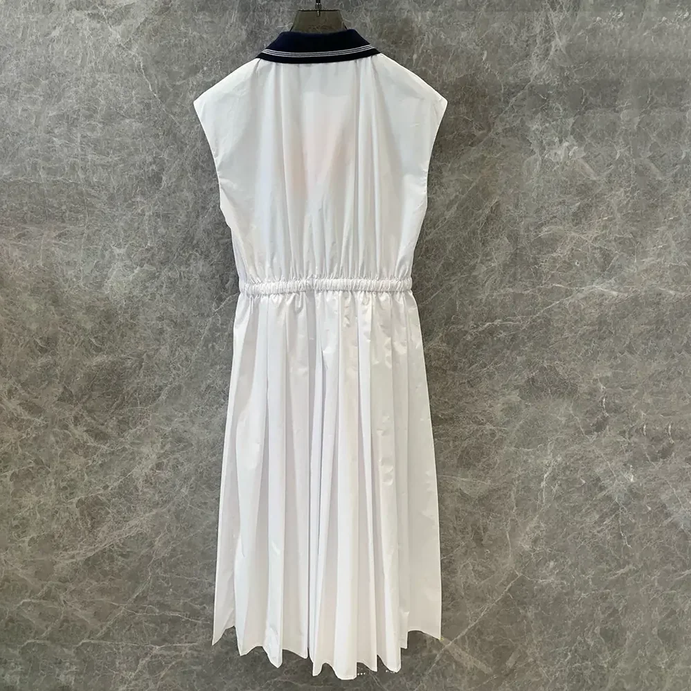 Miu Miu Poplin Midi for Women in dress with Embroidered Logo Miu Miu Poplin Midi for Women in dress with Embroidered Logo