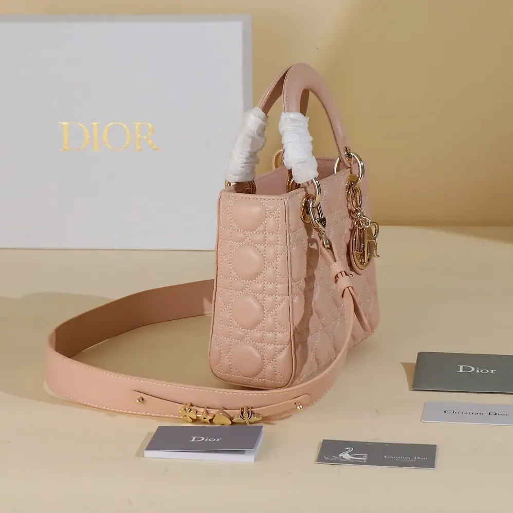 Dior Small Lady Dior My ABCDior Bag Blush Cannage Lambskin for Women