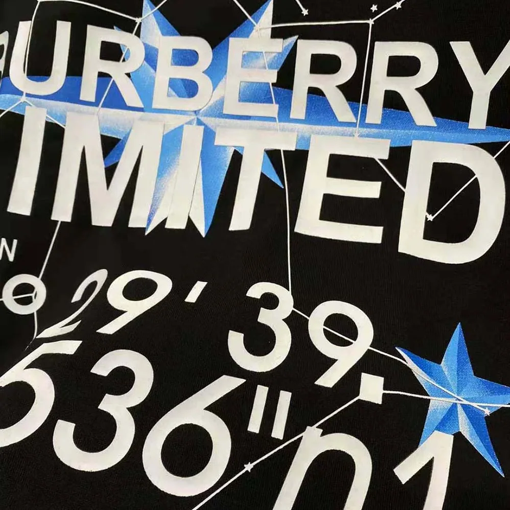 Burberry Constellations Print Oversized T-shirt for Women in Black